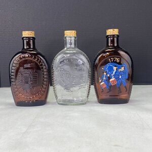 Vintage Log Cabin Syrup Bottles Lot Of 3